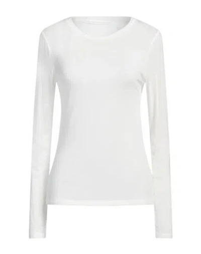 Dunst Woman T-shirt White Size L Rayon, Wool, Polyurethane In White