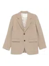 Dunst Wool Single-breasted Blazer Jacket In Brown