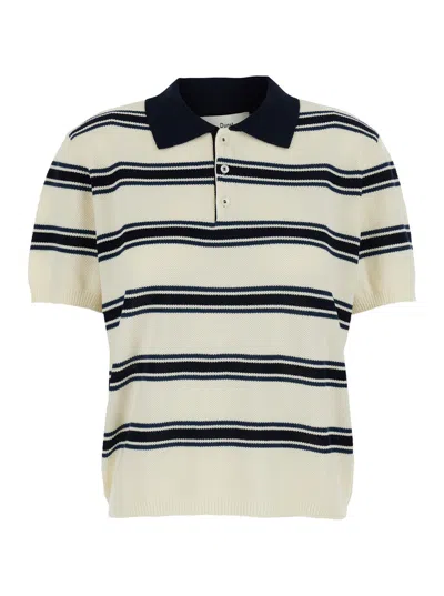 Dunst Women's Multi-striped Polo Knit T-shirt In Multicolor