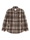 Dunst Madras Pattern Flannel Jacket In Brown