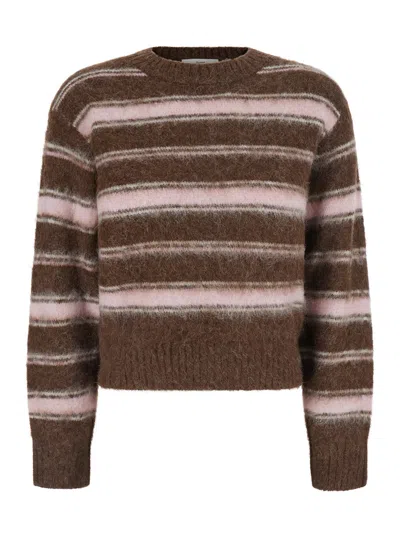 Dunst Women's Striped Alpaca-blend Long-sleeve Sweater With Round Neck In Multicolor