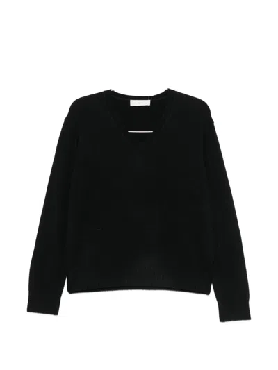 Dunst Wool And Cashmere V-necked Sweater In Black