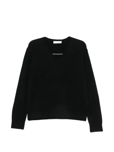 Dunst Wool And Cashmere V-necked Sweater In Black