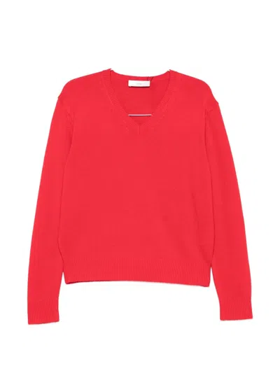 Dunst Wool And Cashmere V-necked Sweater In Red