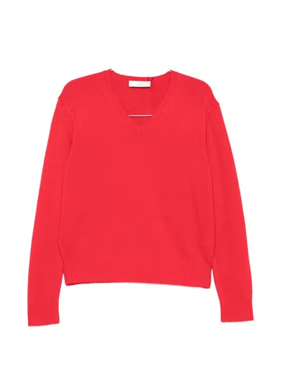 Dunst Wool And Cashmere V-necked Sweater In Red