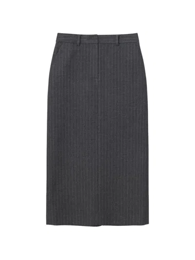 Dunst Wool Blend Long Skirt In Grey