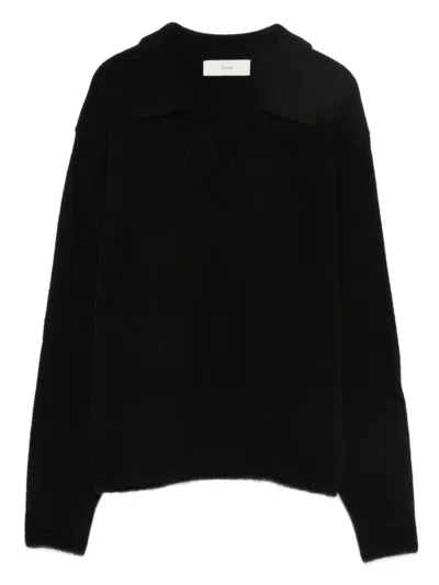Dunst Wool Blend Polo Sweater In Black