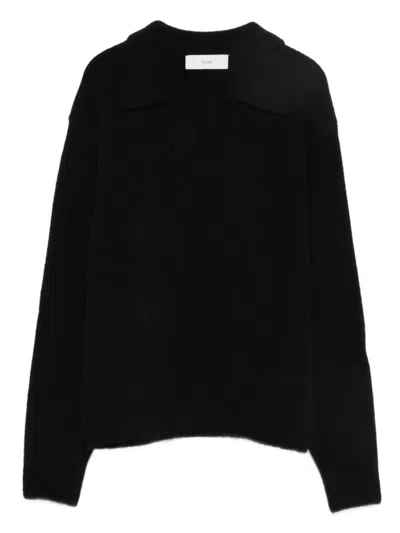 Dunst Wool Blend Polo Sweater In Black