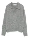 Dunst V-neck Polo-collar Sweater In Gray