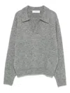 Dunst V-neck Polo-collar Sweater In Gray