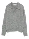 Dunst V-neck Polo-collar Sweater In Gray