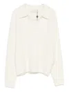 Dunst Wool Blend Polo Sweater In White