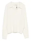 Dunst Wool Blend Polo Sweater In White