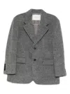 Dunst Wool Blend Single-breasted Blazer Jacket In Gray