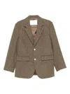 Dunst Wool Blend Single-breasted Jacket In Brown
