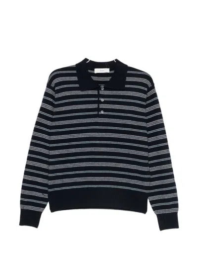 Dunst Wool Blend Striped Polo Shirt In Multi