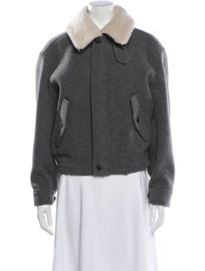 Pre-owned Dunst Wool Bomber Jacket In Grey