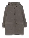 Dunst Wool Hooded Coat In Grey