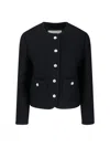 Dunst Cropped Black Tweed Jacket With Button Detailing In Black