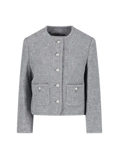 Dunst Wool Alpaca Single Breasted Coat In Gray