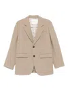Dunst Wool Single-breasted Blazer Jacket In Gray