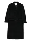 Dunst Black Single-breasted Wool-blend Coat In Black