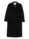 Dunst Black Single-breasted Wool-blend Coat In Black