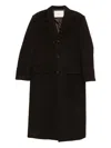 Dunst Wool Single-breasted Coat In Brown