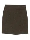 Dunst Brown H-line Midi Skirt In Brown