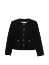 Dunst Wool Tweed Single Breasted Coat In Black
