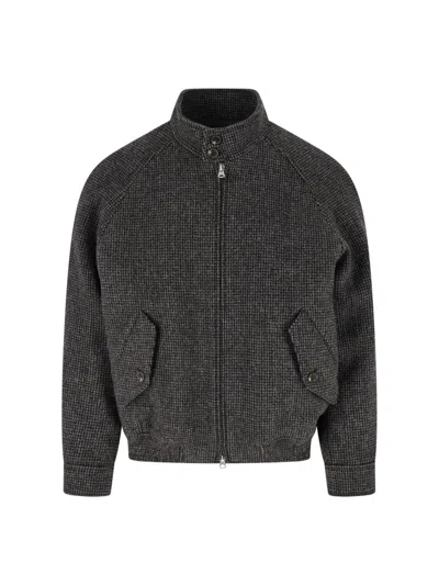 Dunst Wool Zip-up Bomber Jacket In Gray