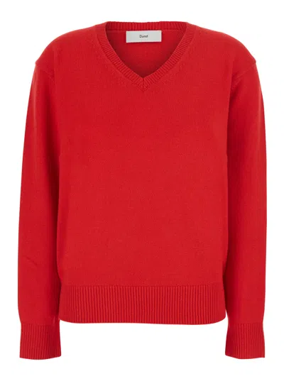 Dunst Wool-cashmere Blend V-neck Sweater In Multi