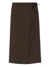 Dunst Wrap Tie-fastening Skirt In Brown
