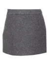 Dunst Zip Button Mini Skirt In Gray