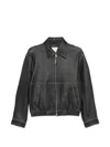Dunst Black Jacket With Classic Collar In Leather Man In Black