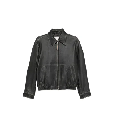 Dunst Classic Collar Leather Jacket In Black