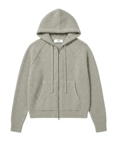 Dunst Zip-up Knit Top In Gray