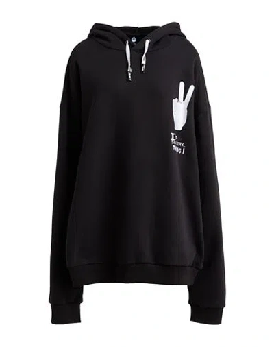 Duo Woman Sweatshirt Black Size S Cotton, Polyester