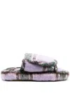 Duoltd Volume Tartan Wool Slippers In Purple