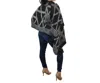 Dupatta Designs Knox Reversible Ruana Wrap In Black/white In Multi