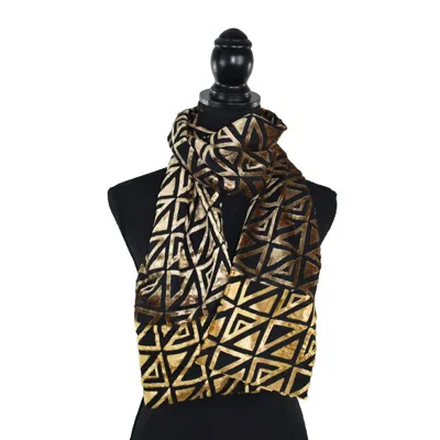 Dupatta Designs Nebula Velvet Scarf In Black/copper