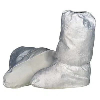 Pre-owned Dupont Ic447swh2x0100cs Boot Cover. Gripper Sole. Elastic Opening. Elastic In White