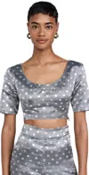 Dur Doux Dot Crop Top White/black In White/black