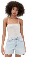 Dur Doux Madison T-strap Bodysuit Cream Stud
