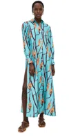 Dur Doux Maxi Shirt Dress Gladiolus Flower In Gladiolus Flower