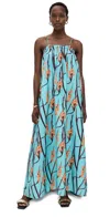 Dur Doux Strapless Maxi Dress Gladiolus Flower In Gladiolus Flower