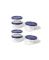 Dura Living 12-piece 4 Cup Round Food Storage And Meal Prep Container Set In Blue