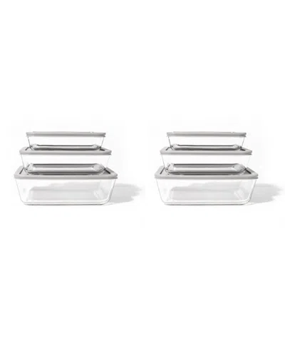 Dura Living 12-piece Rectangular Nesting Food Storage And Meal Prep Container Set In Gray