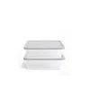 Dura Living 4-piece 11 Cup Rectangular Food Storage And Meal Prep Container Set In Gray