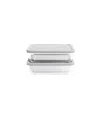 Dura Living 4-piece 6.5 Cup Rectangular Food Storage And Meal Prep Container Set In Gray